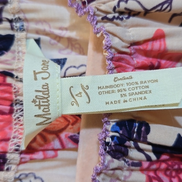 Matilda‎ Jane Girls Sz 4 Tunic Top Shirt Pink Floral Ruffle Cottagecore Belled - Picture 3 of 7